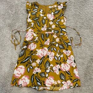 LOFT Pink Flutter Sleeve Sundress